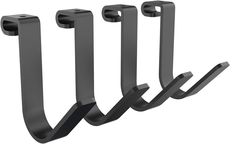 FLEXIMOUNTS 4 Pack Add On Storage Rail Hook Accessory for Ceiling Rack and Wall Shelving, Max Weight Capacity up to 50lbs, Black - Image 1